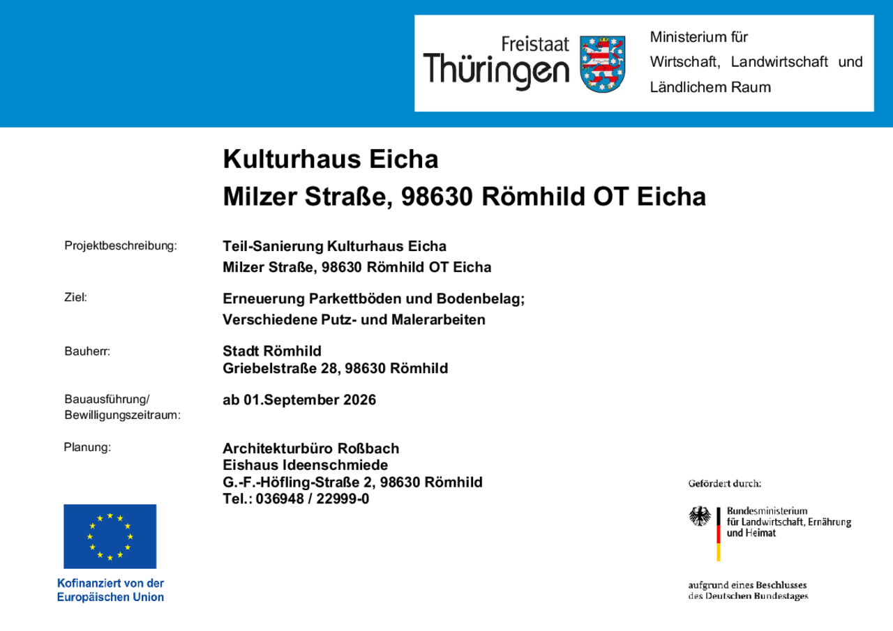 Teil-Sanierung Kulturhaus Eicha